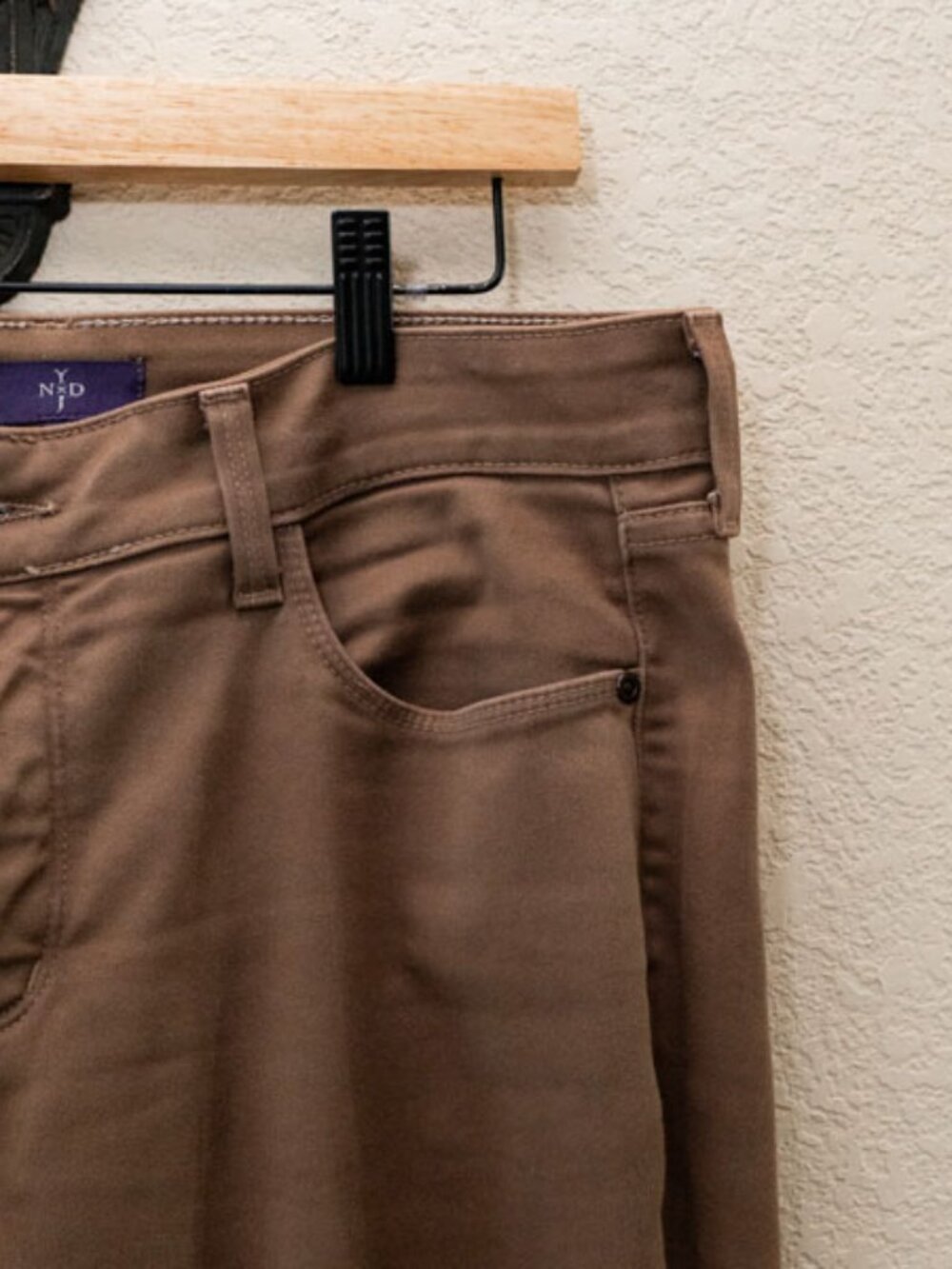 NYDJ Brown Stretch Legging Pants Size 10P Petite Slim Skinny Pull On Made USA - Picture 4 of 14